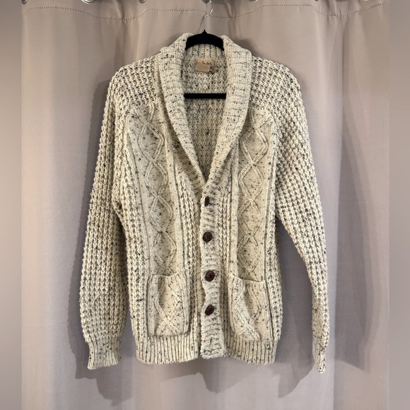 The Men’s Store Vintage Cozy Cream Knit Cardigan - Picture 1 of 6